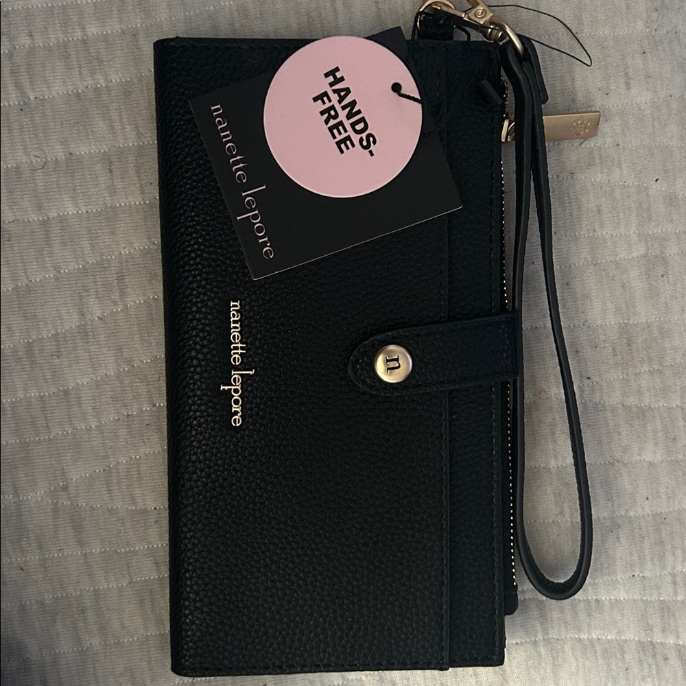 Nanette Lepore Black & Gold Gemma Wristlet